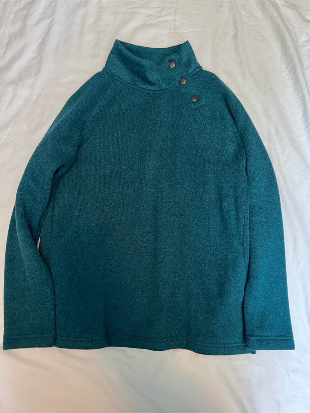 Eddie Bauer Teal Snap-Front Fleece Pullover
